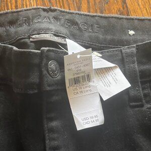 American Eagle women's jeans black size 16 long next level stretch